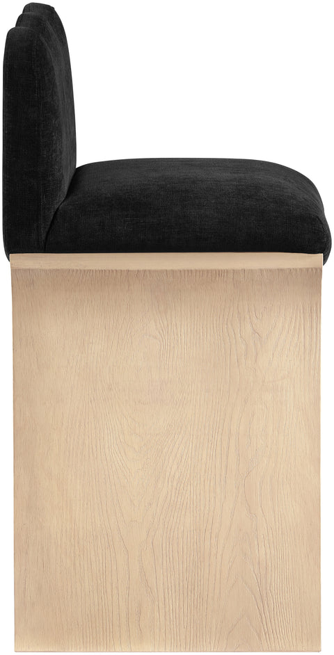Rowan Black Chenille Fabric Upholstered Counter Stool , 1 Piece (Style 1)