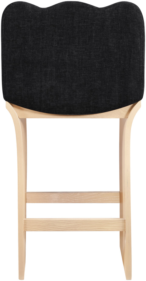 Rowan Black Chenille Fabric Upholstered Counter Stool , 1 Piece (Style 1)