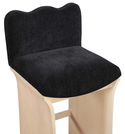 Rowan Black Chenille Fabric Upholstered Counter Stool , 1 Piece (Style 1)