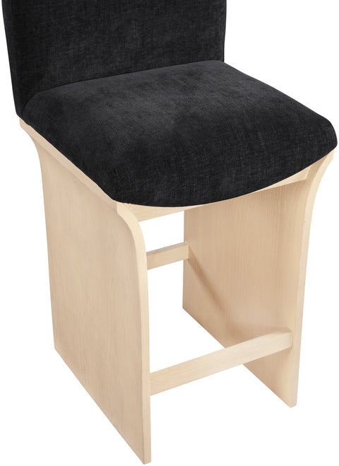 Rowan Black Chenille Fabric Upholstered Counter Stool , 1 Piece (Style 1)