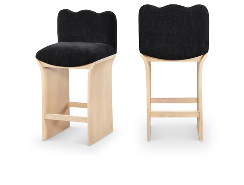 Rowan Black Chenille Fabric Upholstered Counter Stool , 1 Piece (Style 1)