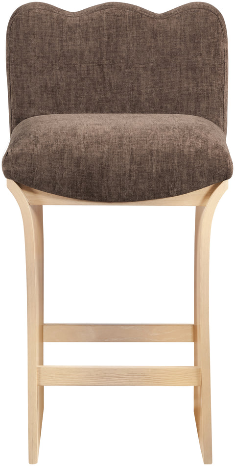 Rowan Brown Chenille Fabric Upholstered Counter Stool, 1 Piece