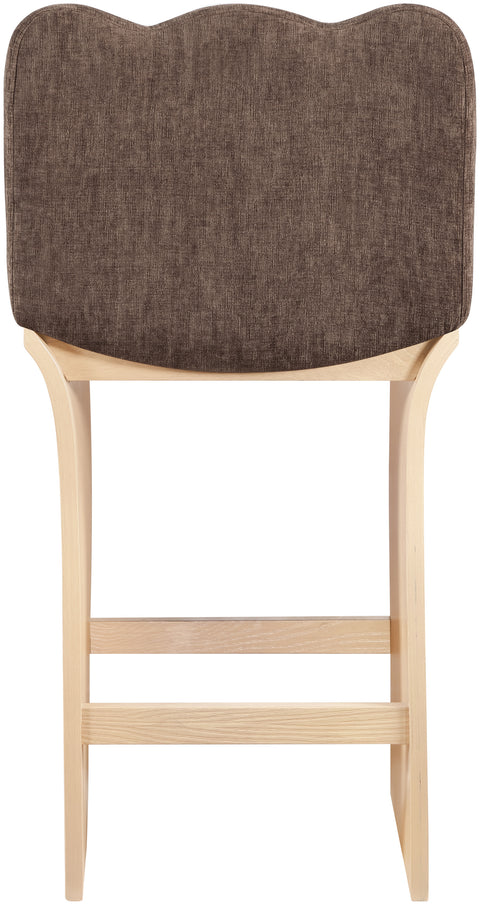 Rowan Brown Chenille Fabric Upholstered Counter Stool, 1 Piece