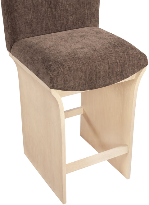 Rowan Brown Chenille Fabric Upholstered Counter Stool, 1 Piece