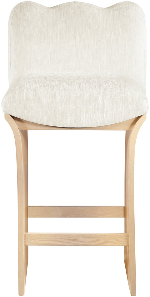 Rowan Cream Chenille Fabric Upholstered Counter Stool , 1 Piece (Style 1)