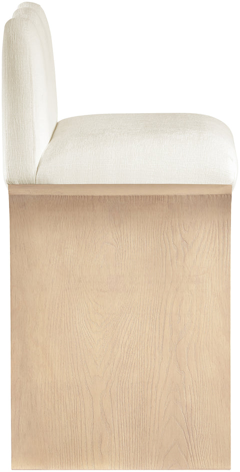 Rowan Cream Chenille Fabric Upholstered Counter Stool , 1 Piece (Style 1)