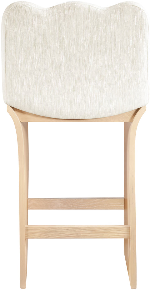 Rowan Cream Chenille Fabric Upholstered Counter Stool , 1 Piece (Style 1)