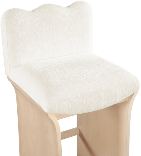 Rowan Cream Chenille Fabric Upholstered Counter Stool , 1 Piece (Style 1)