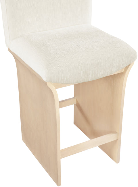 Rowan Cream Chenille Fabric Upholstered Counter Stool , 1 Piece (Style 1)