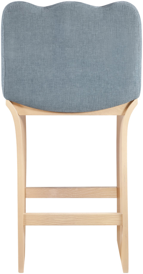 Jessa Light Blue Chenille Fabric Upholstered Counter Stool, 1 Piece