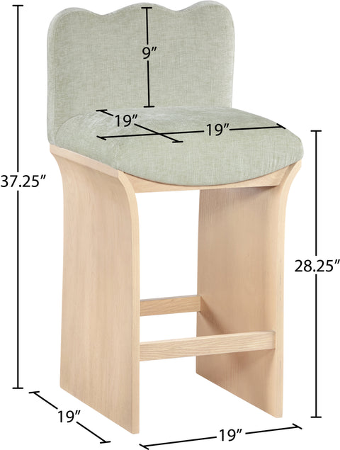 Rowan Mint Chenille Fabric Upholstered Counter Stool , 1 Piece (Style 1)