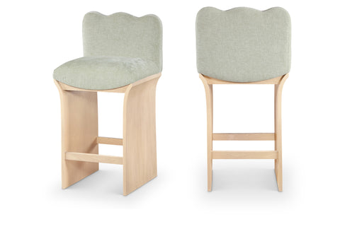 Rowan Mint Chenille Fabric Upholstered Counter Stool , 1 Piece (Style 1)