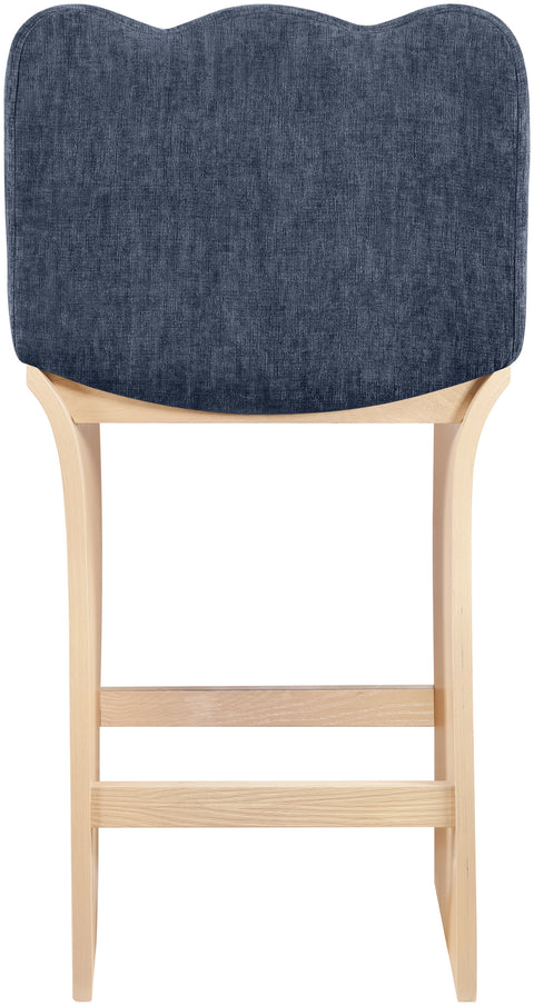 Rowan Navy Chenille Fabric Upholstered Counter Stool, 1 Piece