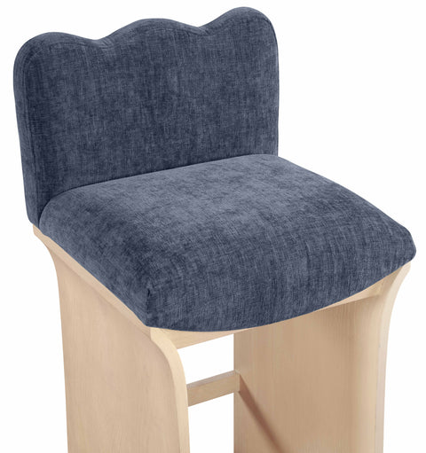 Rowan Navy Chenille Fabric Upholstered Counter Stool, 1 Piece