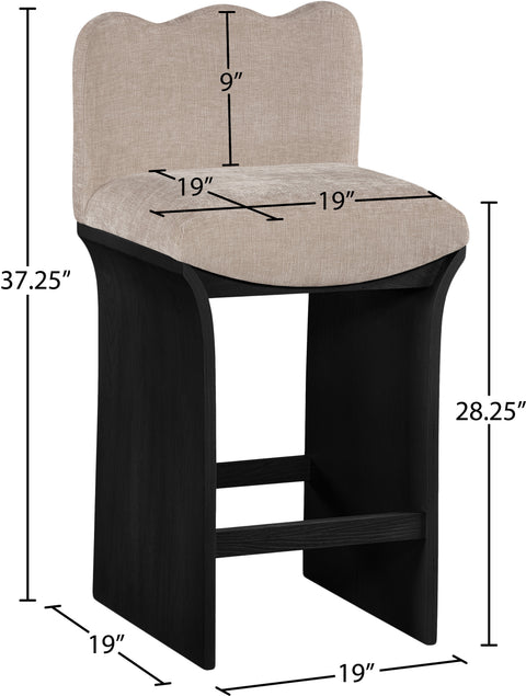 Rowan Beige Chenille Fabric Upholstered Counter Stool , 1 Piece (Style 1)
