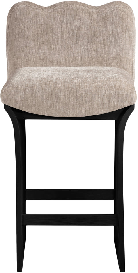 Rowan Beige Chenille Fabric Upholstered Counter Stool , 1 Piece (Style 1)