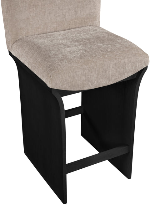 Rowan Beige Chenille Fabric Upholstered Counter Stool , 1 Piece (Style 1)
