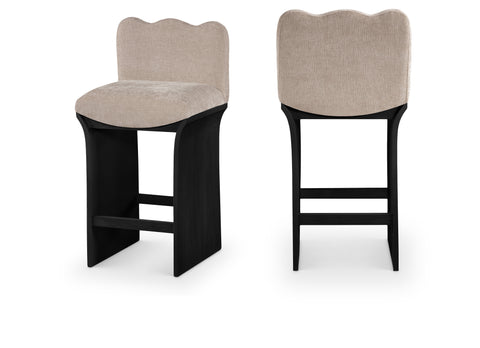 Rowan Beige Chenille Fabric Upholstered Counter Stool , 1 Piece (Style 1)