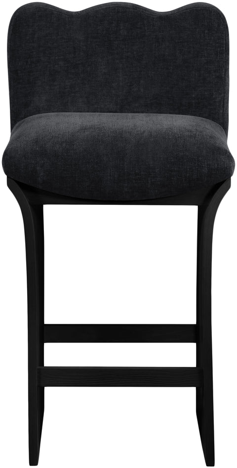 Rowan Black Chenille Fabric Upholstered Counter Stool , 1 Piece (Style 2)