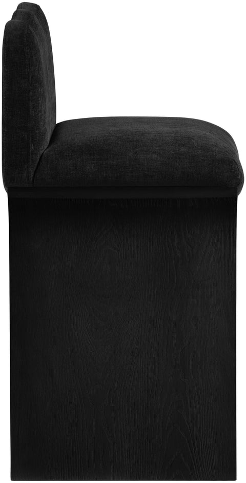 Rowan Black Chenille Fabric Upholstered Counter Stool , 1 Piece (Style 2)