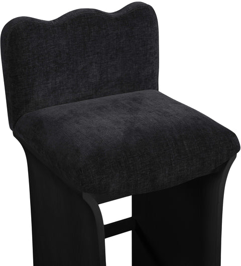 Rowan Black Chenille Fabric Upholstered Counter Stool , 1 Piece (Style 2)