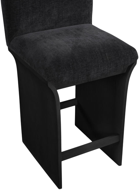 Rowan Black Chenille Fabric Upholstered Counter Stool , 1 Piece (Style 2)