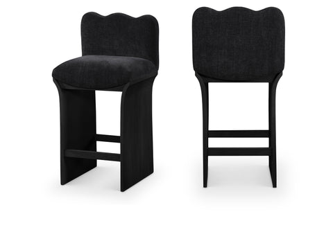 Rowan Black Chenille Fabric Upholstered Counter Stool , 1 Piece (Style 2)