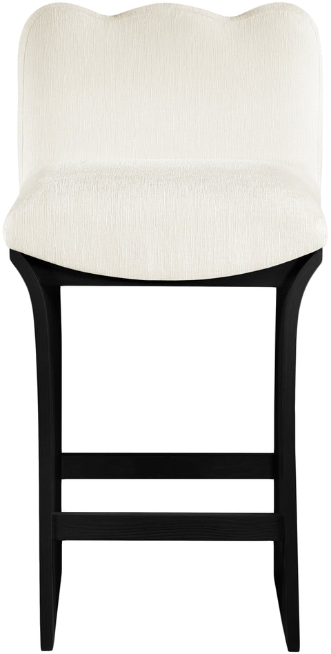 Rowan Cream Chenille Fabric Upholstered Counter Stool , 1 Piece (Style 2)