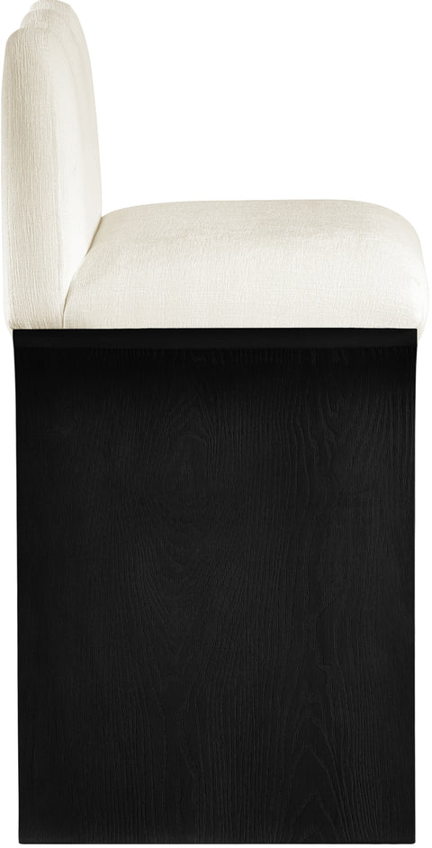 Rowan Cream Chenille Fabric Upholstered Counter Stool , 1 Piece (Style 2)
