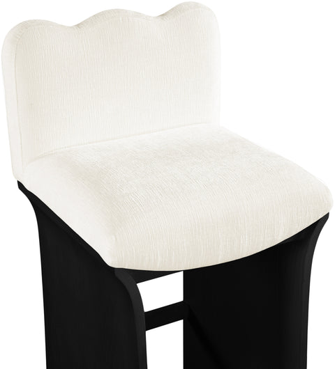 Rowan Cream Chenille Fabric Upholstered Counter Stool , 1 Piece (Style 2)