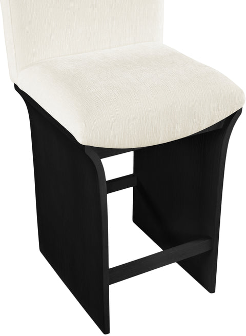 Rowan Cream Chenille Fabric Upholstered Counter Stool , 1 Piece (Style 2)