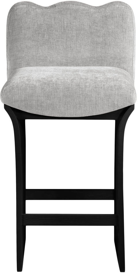 Rowan Grey Chenille Fabric Upholstered Counter Stool, 1 Piece