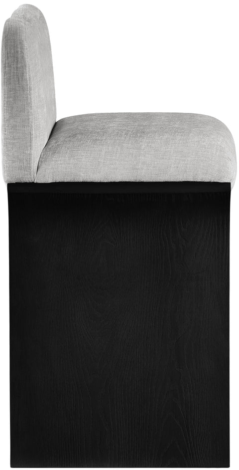 Rowan Grey Chenille Fabric Upholstered Counter Stool, 1 Piece