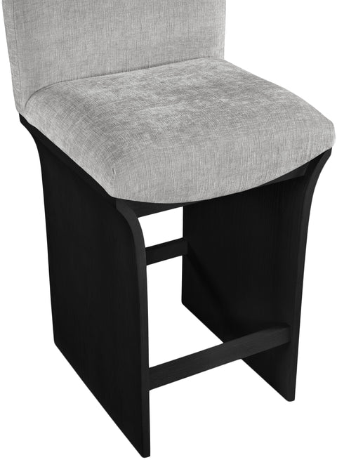 Rowan Grey Chenille Fabric Upholstered Counter Stool, 1 Piece