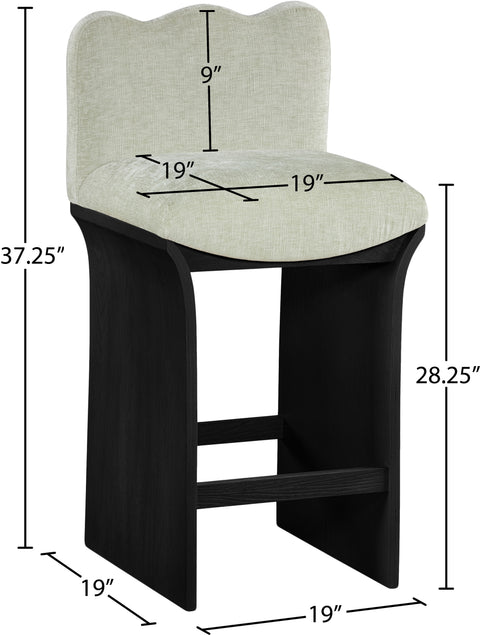 Rowan Mint Chenille Fabric Upholstered Counter Stool , 1 Piece (Style 2)