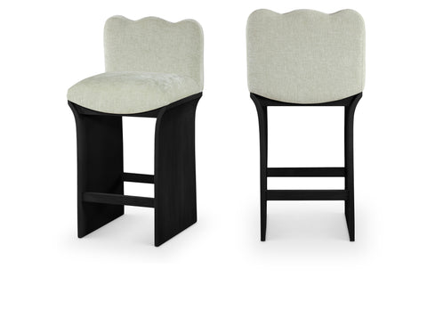 Rowan Mint Chenille Fabric Upholstered Counter Stool , 1 Piece (Style 2)