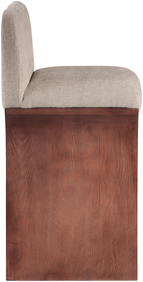 Rowan Beige Chenille Fabric Upholstered Counter Stool , 1 Piece (Style 2)