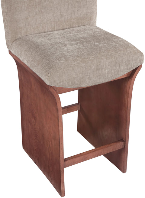 Rowan Beige Chenille Fabric Upholstered Counter Stool , 1 Piece (Style 2)