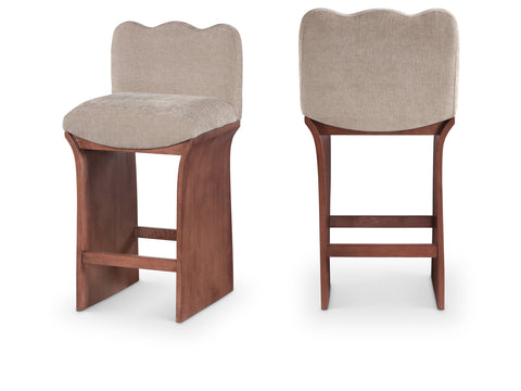 Rowan Beige Chenille Fabric Upholstered Counter Stool , 1 Piece (Style 2)