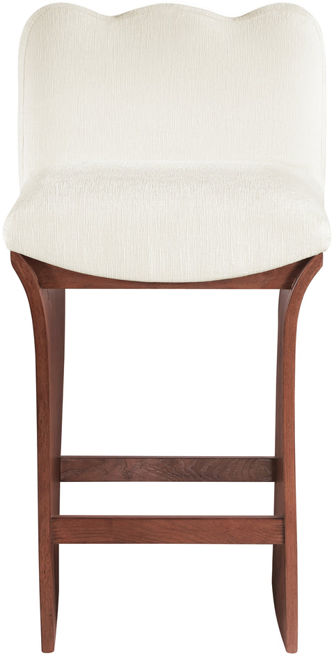 Rowan Cream Chenille Fabric Upholstered Counter Stool , 1 Piece (Style 3)