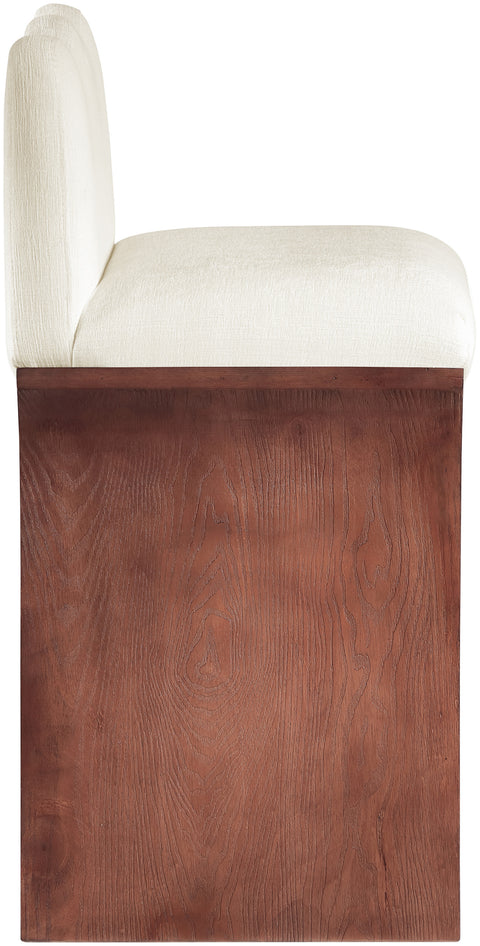 Rowan Cream Chenille Fabric Upholstered Counter Stool , 1 Piece (Style 3)