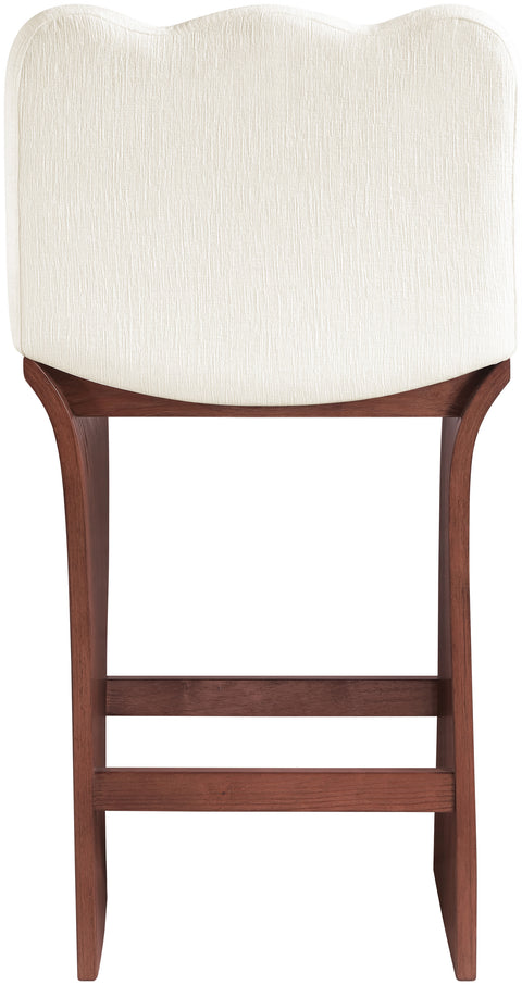 Rowan Cream Chenille Fabric Upholstered Counter Stool , 1 Piece (Style 3)
