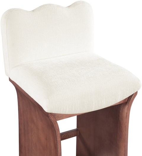 Rowan Cream Chenille Fabric Upholstered Counter Stool , 1 Piece (Style 3)