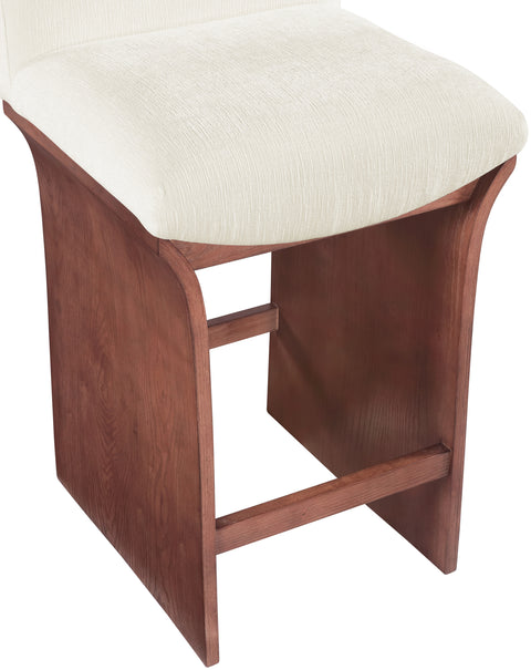 Rowan Cream Chenille Fabric Upholstered Counter Stool , 1 Piece (Style 3)