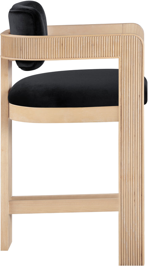 Selene Black Velvet Upholstered Counter Stool , 1 Piece (Style 1)