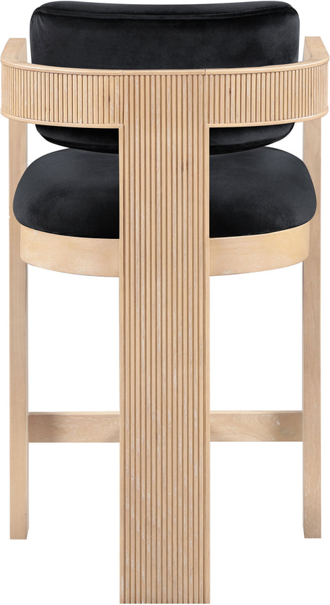 Selene Black Velvet Upholstered Counter Stool , 1 Piece (Style 1)