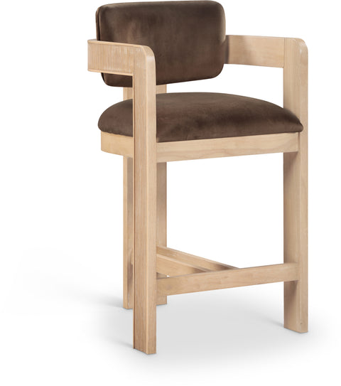 Amara Velvet Upholstered Counter Stool, 1 Piece