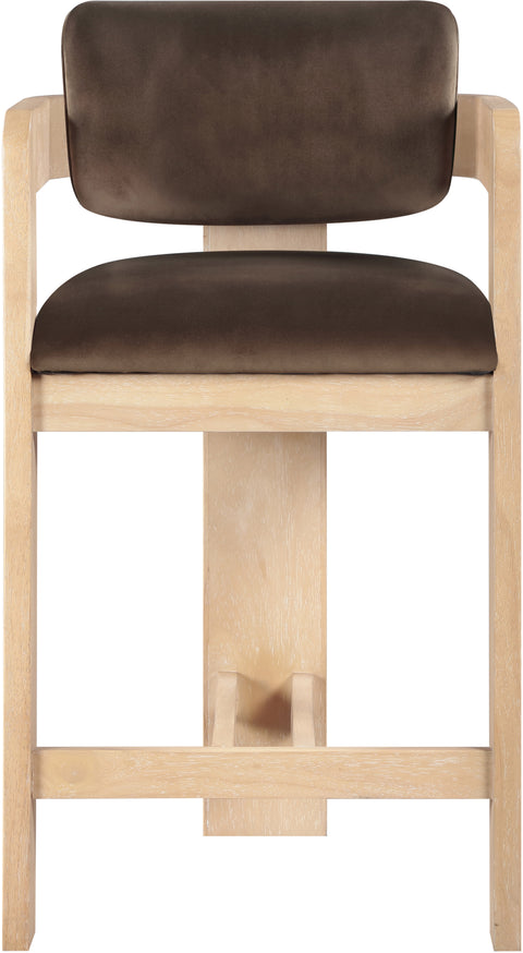 Amara Velvet Upholstered Counter Stool, 1 Piece