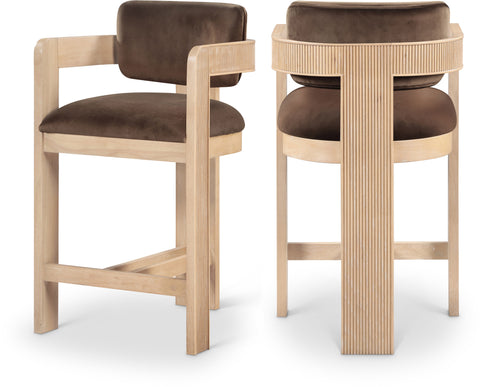 Amara Velvet Upholstered Counter Stool, 1 Piece