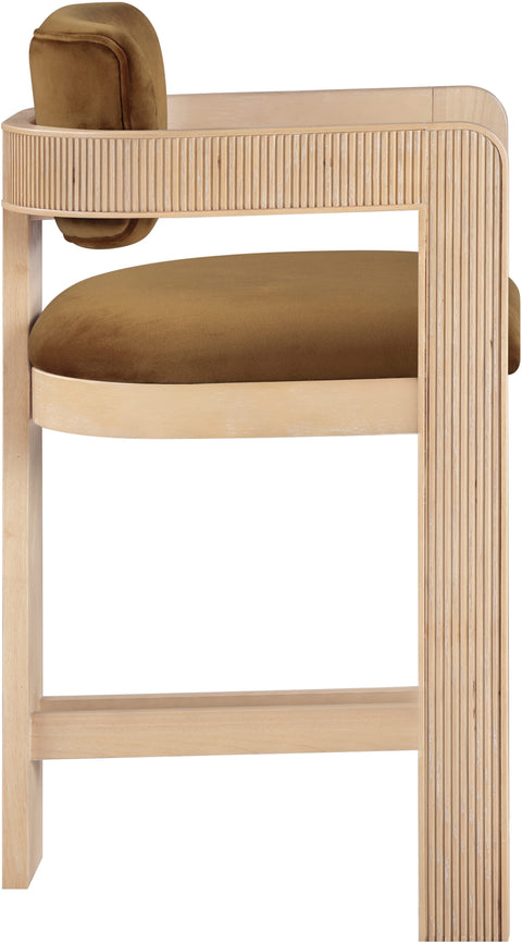 Selene Saddle Velvet Upholstered Counter Stool , 1 Piece (Style 1)